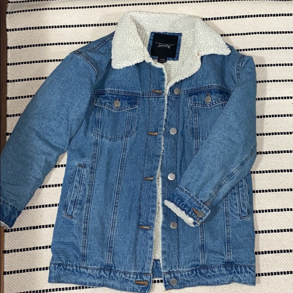 Cute long denim jacket